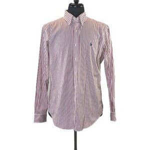 Ralph Lauren Cotton Shirt in Red White Candy Stripe